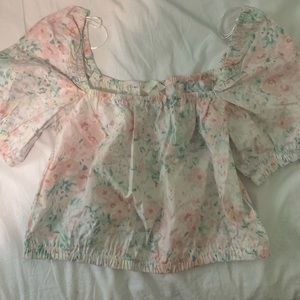 floral cropped blouse size small